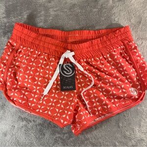 Scales Shorts Womens Coral Geometric Print Surf And Slay Boardshorts  Sz M Beach